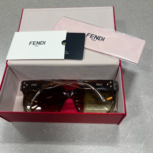 Fendi zucca oversized sunglasses light brown 60-20-135 - Picture 3 of 4